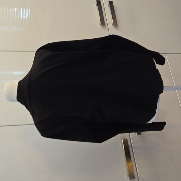 Peace Of Cloth Asymmetrical Black Open Front Cardigan Blazer - Picture 3 of 6